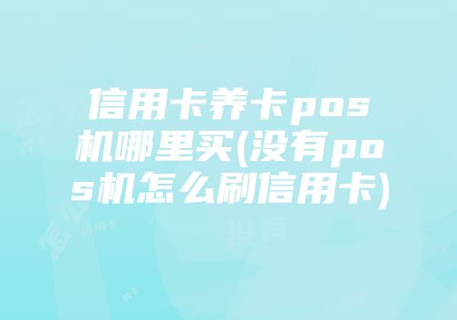 信用卡養(yǎng)卡pos機(jī)哪里買(沒(méi)有pos機(jī)怎么刷信用卡)